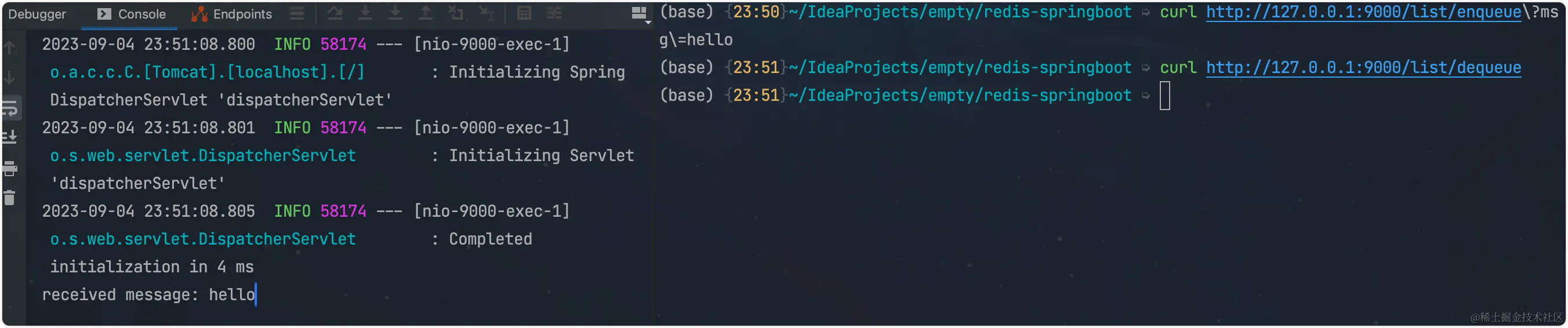 list实现的方式测试效果