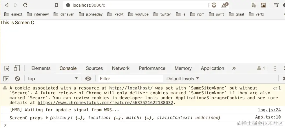 图 7.8 - 路由到 ScreenC