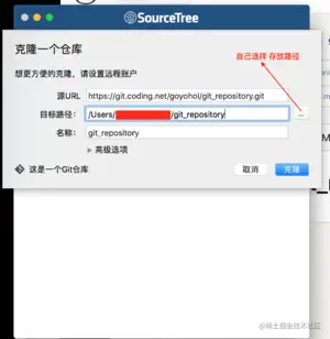 输入 之前复制的项目地址   克隆项目仓库