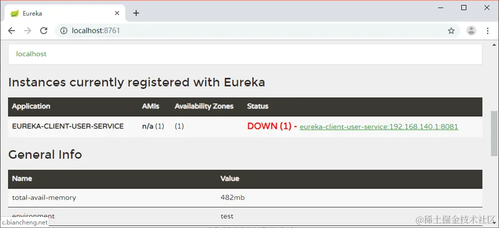 Eureka实例信息自定义链接