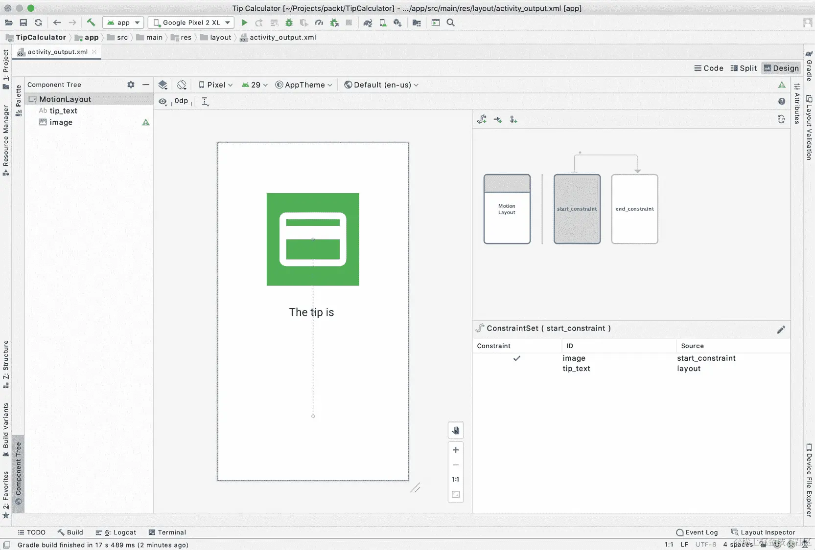 图 15.6：Android Studio 4.0 中的 Motion Editor