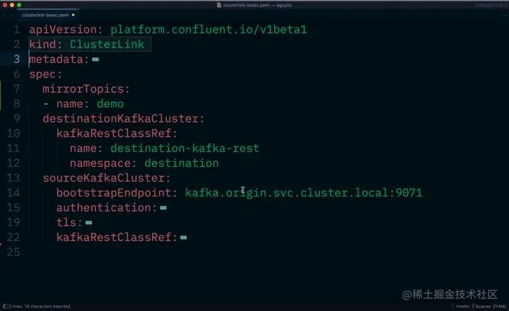 Declarative cluster link management with Confluent for Kubernetes