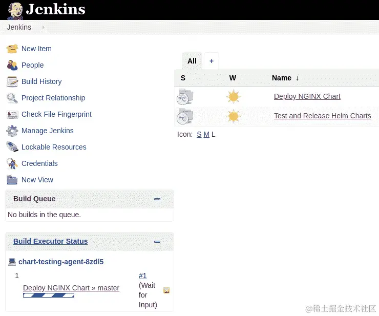 图 7.14-升级 Jenkins 版本后的 Jenkins 首页