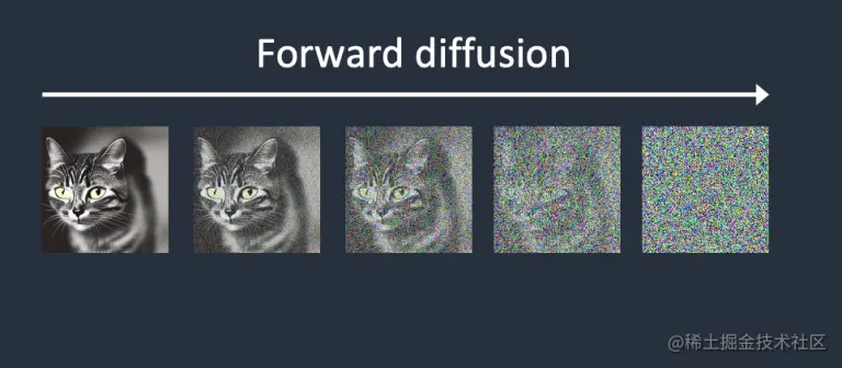 猫图像的正向扩散