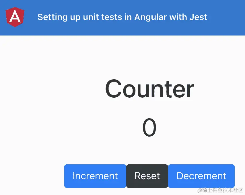 图 10.1 - 在 http://localhost:4200 上运行的 setting-up-jest 应用程序