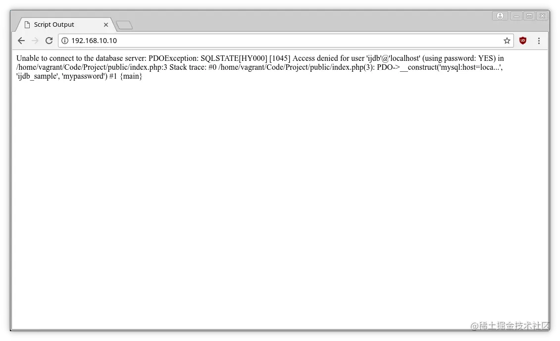 A connection failure