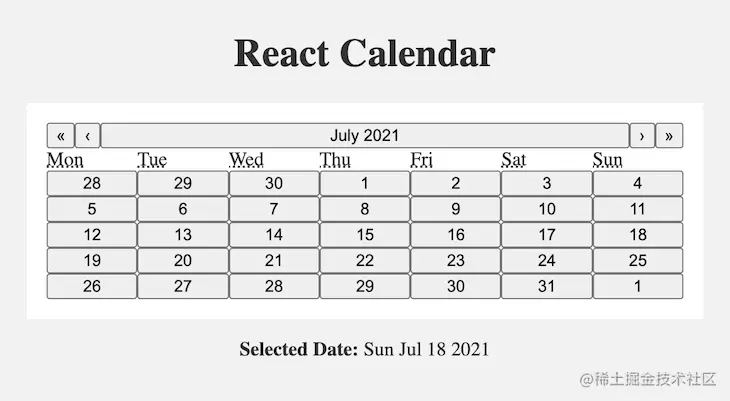 Calendar With Dates On A Rectangular Grid In Black, White, And Grey