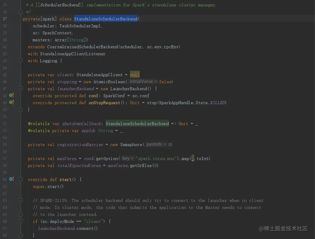 14-StandaloneSchedulerBackend.start()