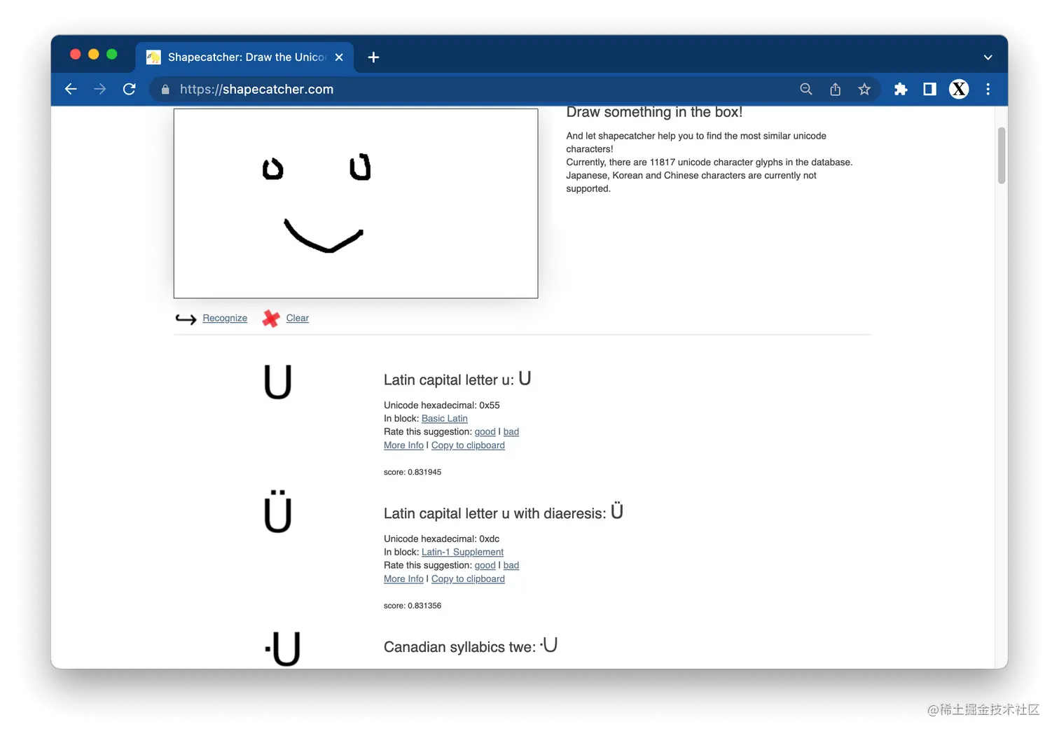 Shapecatcher: Draw the Unicode character you want!