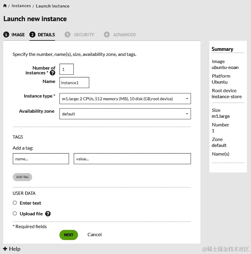 图 13.43 - 启动新实例向导