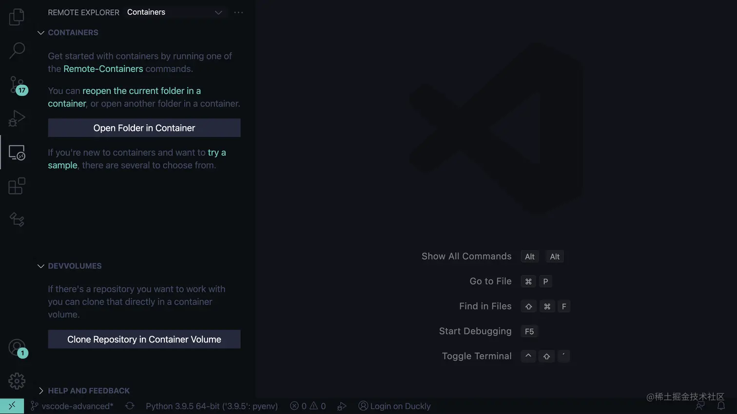 VS Code 远程容器窗口