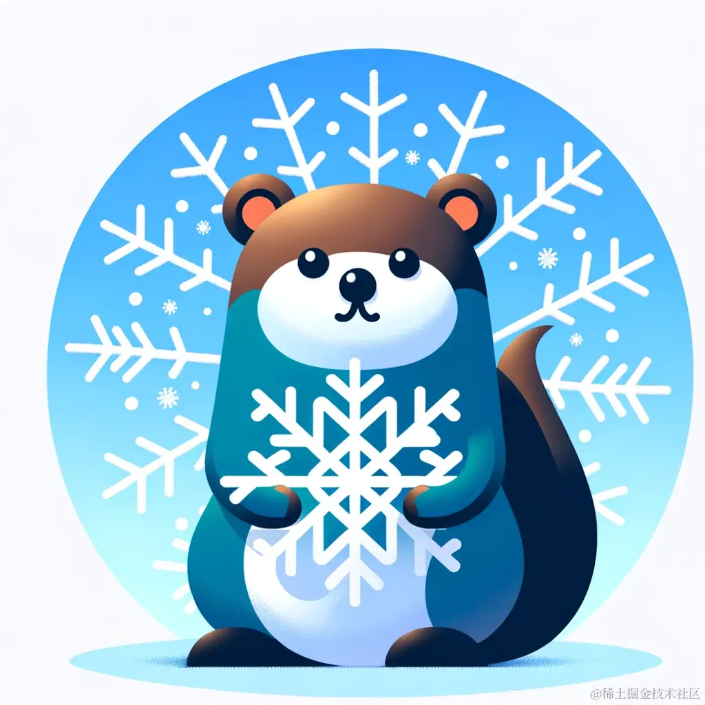 DALL·E 2024-05-10 21.15.18 - Create an illustration that combines Go's mascot, a gopher, and a snowflake design to symbolize the integration of Go with the Snowflake algorithm. Th.webp