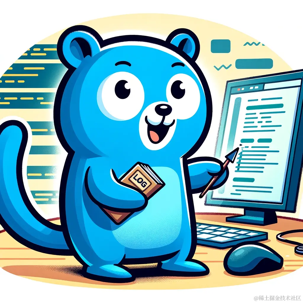 DALL·E 2024-05-20 22.03.44 - An illustration for a technical blog post about the Go programming language. The image should feature the Go mascot (a blue gopher) interacting with t.webp
