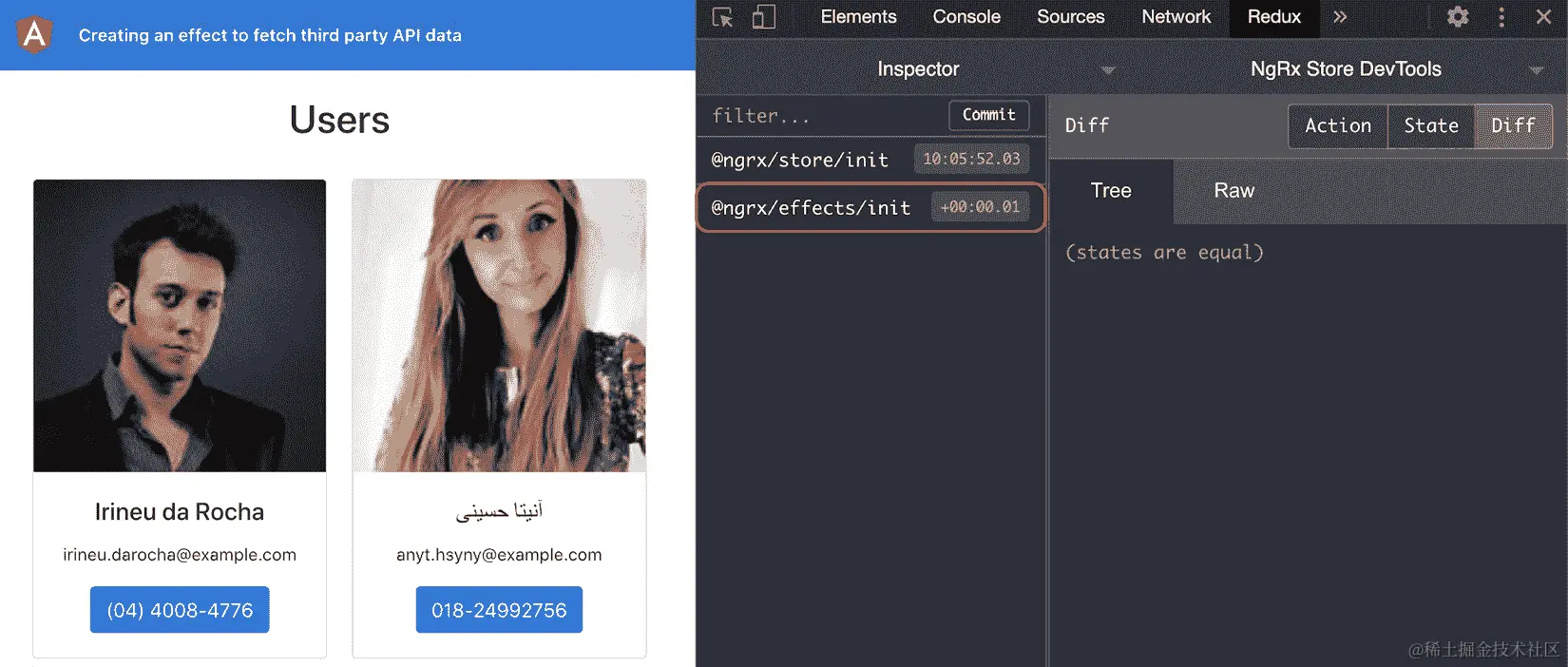 图 6.12 - @ngrx/effects/init 动作在应用启动时触发