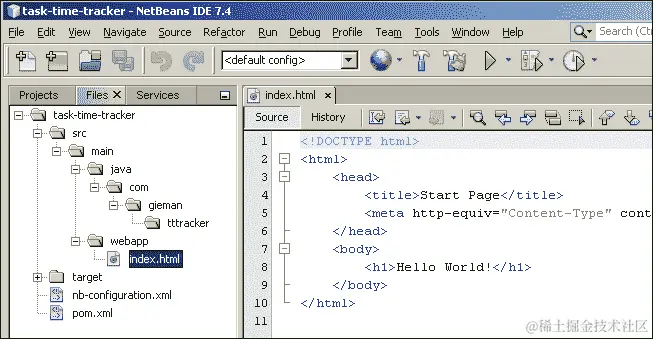 运行任务时间跟踪器项目