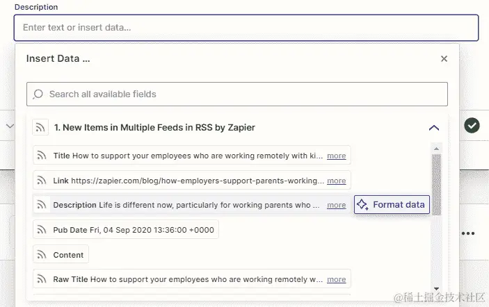 图 19.12 – 在操作步骤中显示的格式化数据按钮