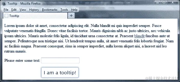 显示特定的工具提示