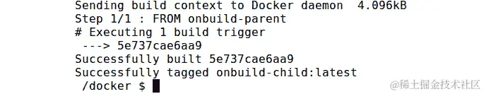 图 2.19：构建 onbuild-child Docker 镜像