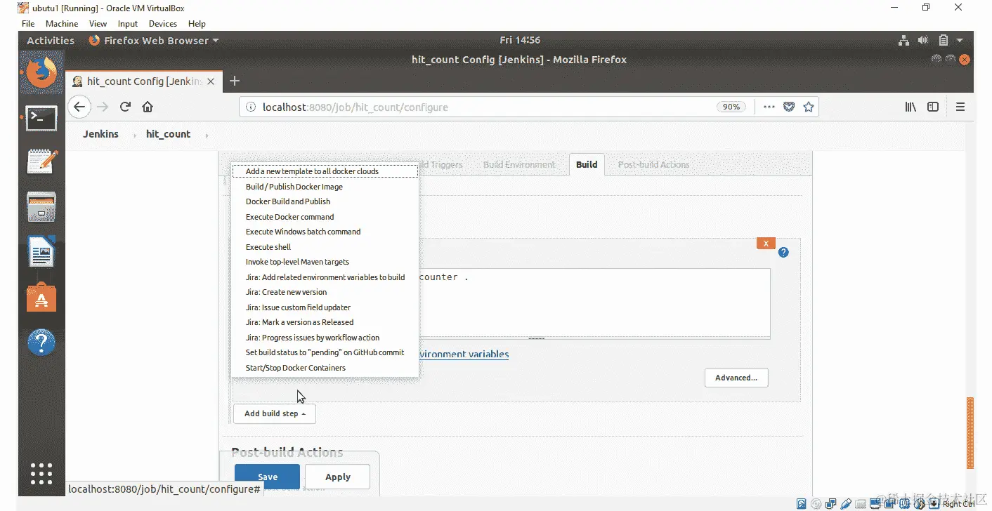 图 8.29：从菜单中选择 Docker 构建和发布