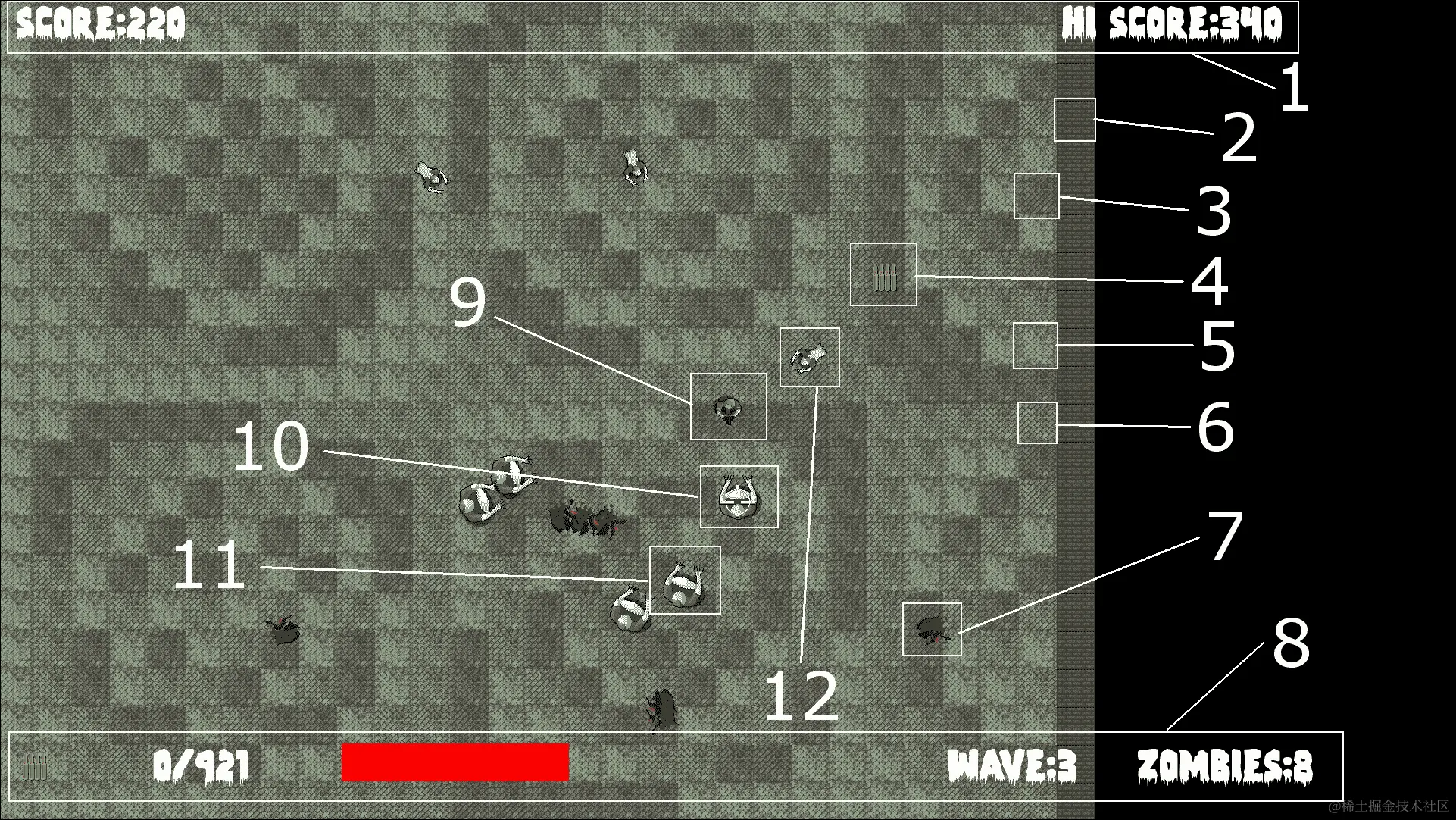 规划和开始僵尸竞技场游戏