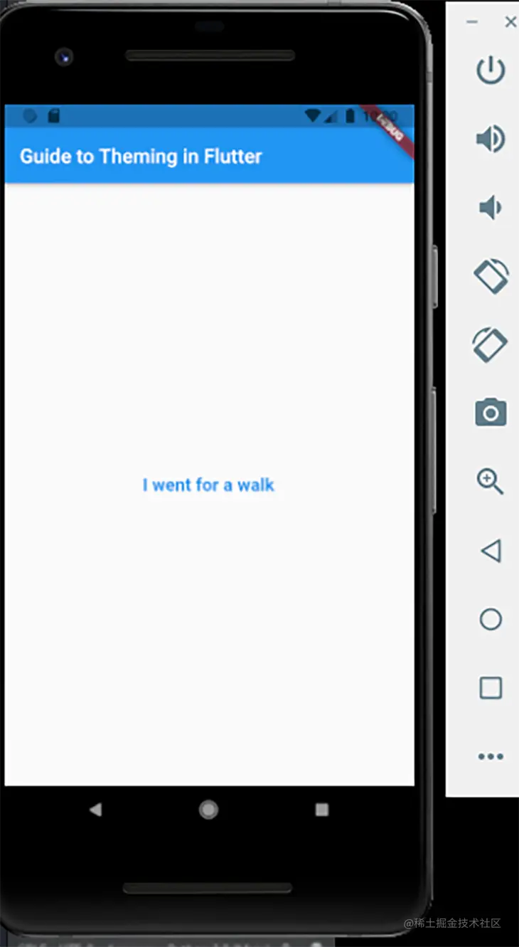 The same text widget demo, with custom font color