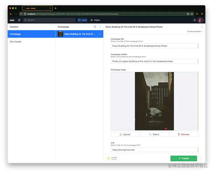 Create and Publish The Homepage and Siteheader Schemas