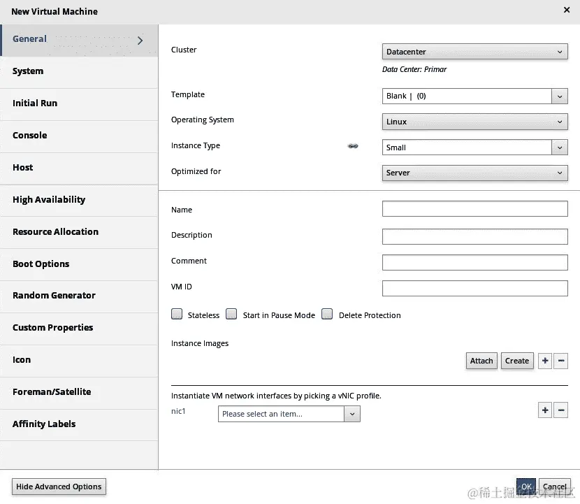 图 7.17 – oVirt 中的新 VM 向导