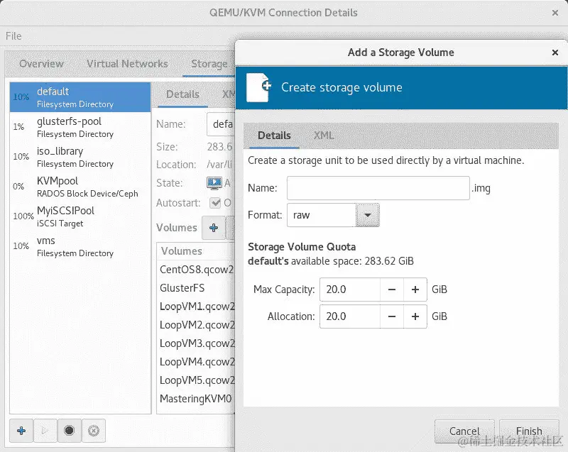 图 5.29–为虚拟机创建存储卷