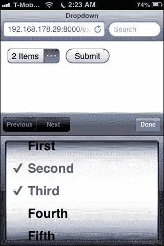使用多选选择列表