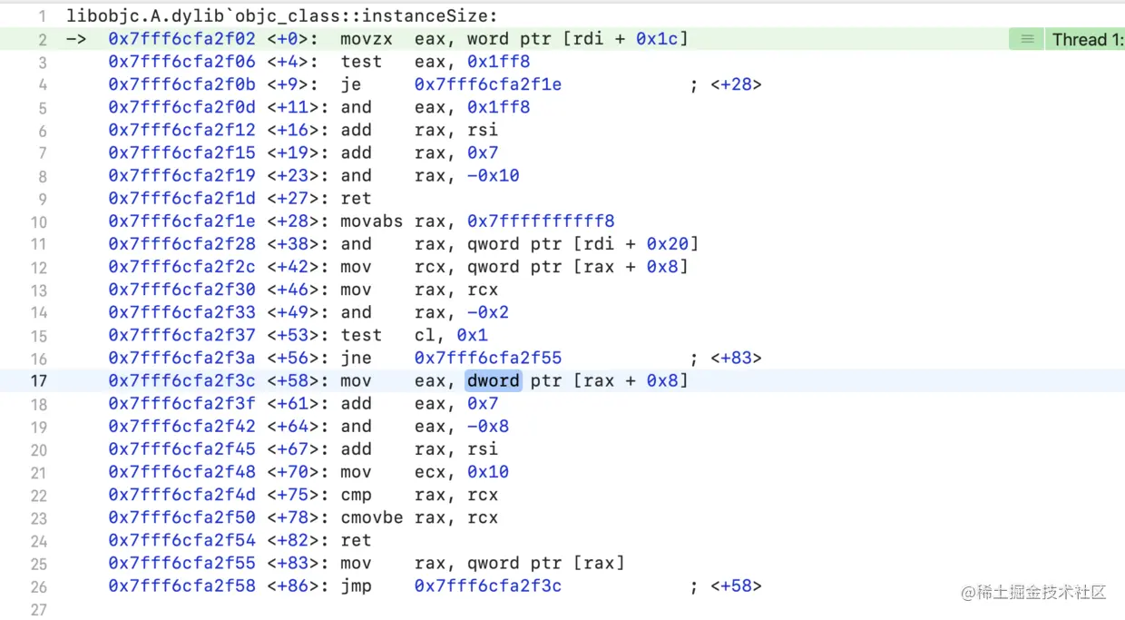objc_class::instanceSize: