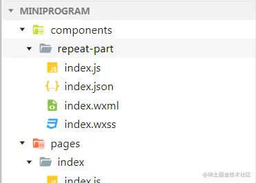 新建Component后，出现了4个文件，文件拓展名与页面的4个文件相对应