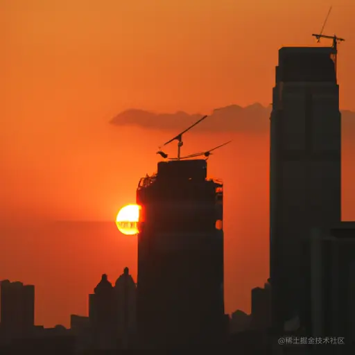 夕阳下的城市风景