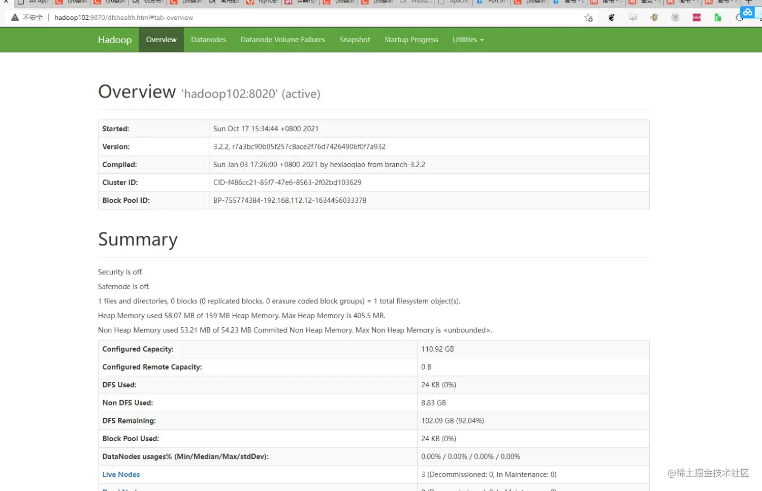 2021 10 17 hadoop3 2 2 8088 1 hadoop 