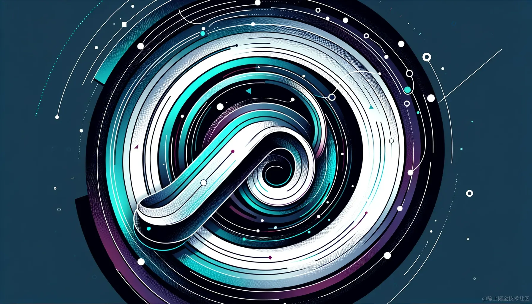 DALL·E 2024-01-25 15.29.50 - A sleek, abstract vector illustration representing the concept of a JavaScript 'while' loop. The image should include circular patterns and dynamic li.png