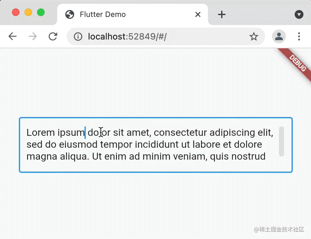 在 Web 平台选中并拖拽 TextField 光标
