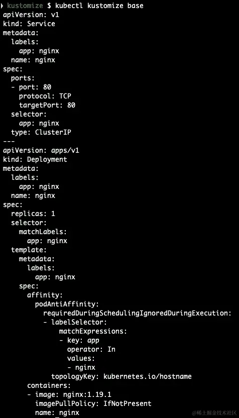 图 8.5 - kubectl kustomize base 输出