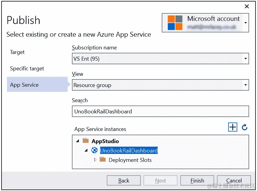 图 8.2 - Azure 发布对话框准备发布应用程序