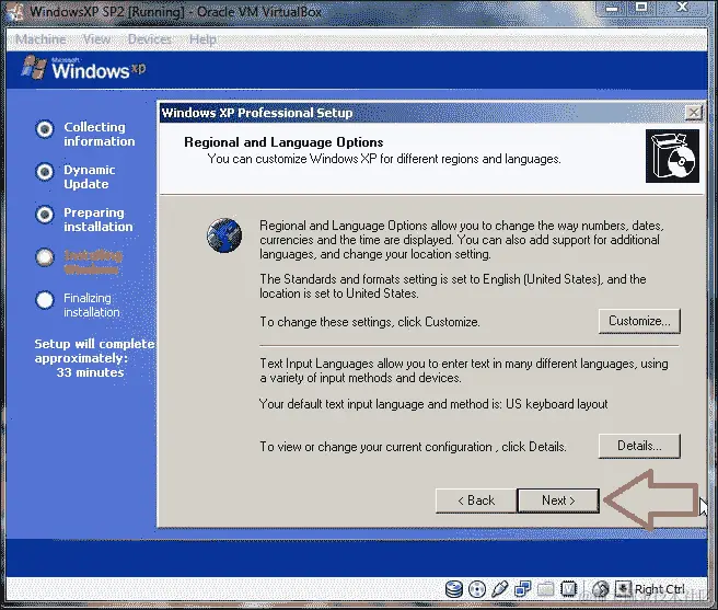 在 Oracle VM VirtualBox 上安装 WindowsXP