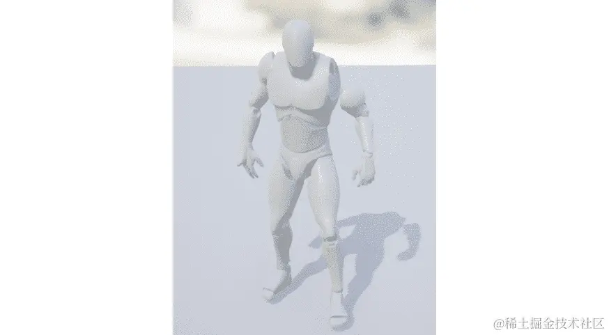图 2.12：ThirdPersonIdle UE4 人体模型动画故障