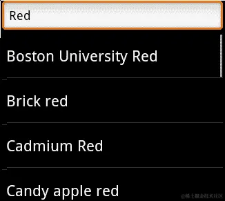 使用 ListItemSelectionActivity