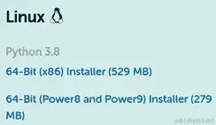 图 2.1 - Linux 的 Anaconda 下载链接