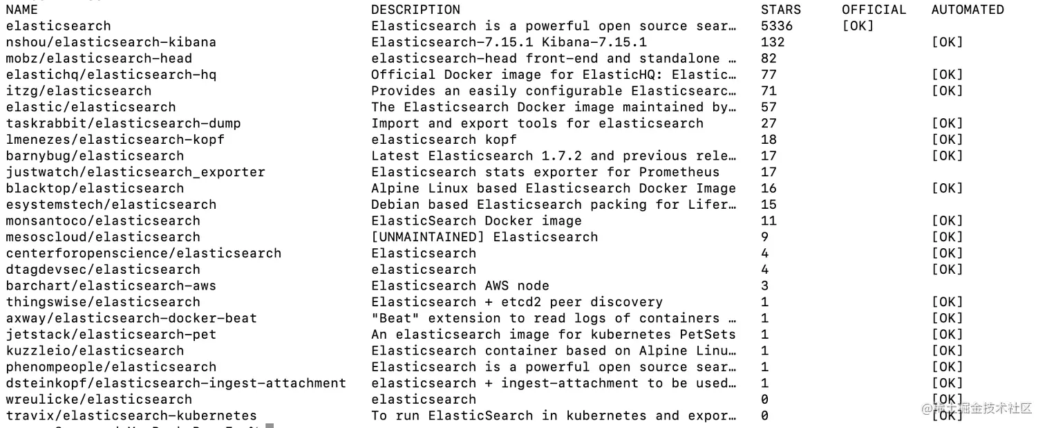 docker搜索es镜像