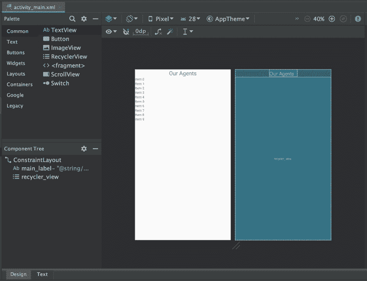 Figure 6.13: RecyclerView taking the full height of the layout 