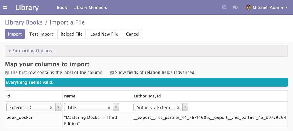 Odoo 12 CSV 导入 Many2many