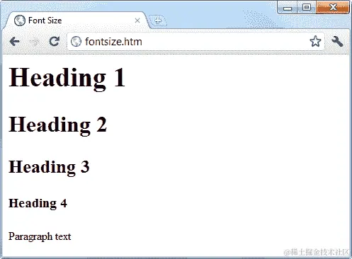 设置四个标题大小和默认段落大小