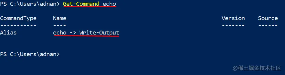如何在PowerShell中使用Echo命令 echo命令用于在控制台打印变量或字符串。echo命令在Windows P - 掘金
