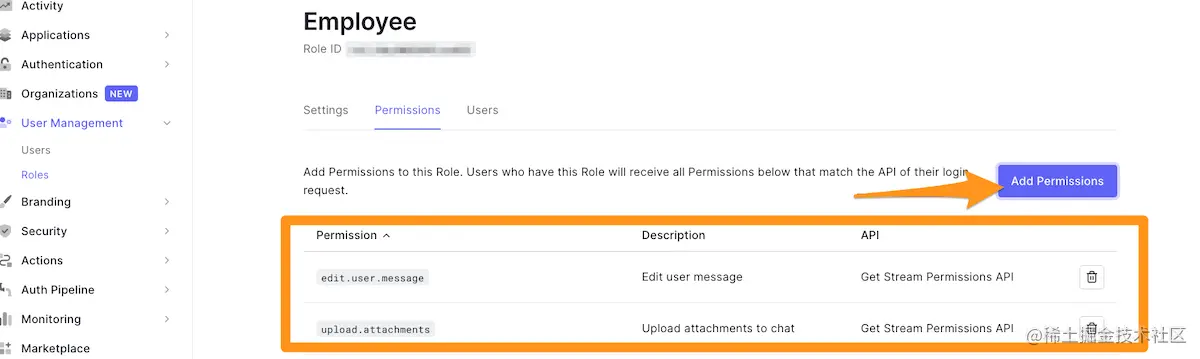 Defining custom permissions