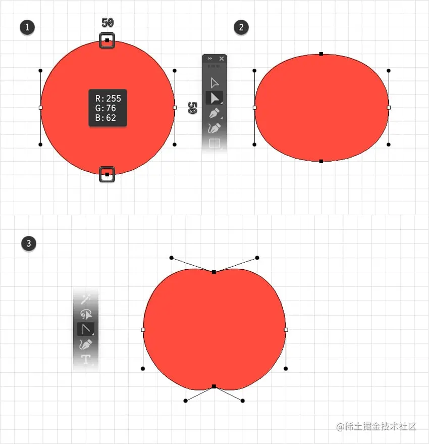 创建一个红色圆圈并进行调整