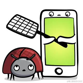 App character swatting a bug